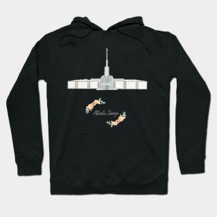 Atlanta Georgia Temple watercolor drawing with peach border Hoodie